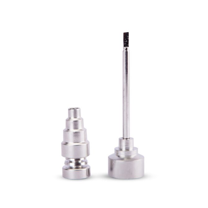 Titanium Dab Nail + Carb Cap + Dabber | All-in-One Dabbing Tool | Universal Size | Silver