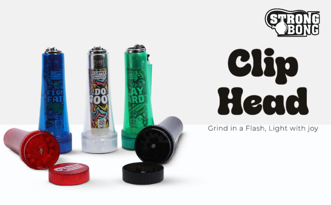 Clip Head | Clipper Lighter holder with built-in herb grinder - Image 9