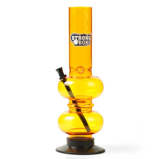 Acrylic Ice Bong 12" | Double Trouble | Yellow