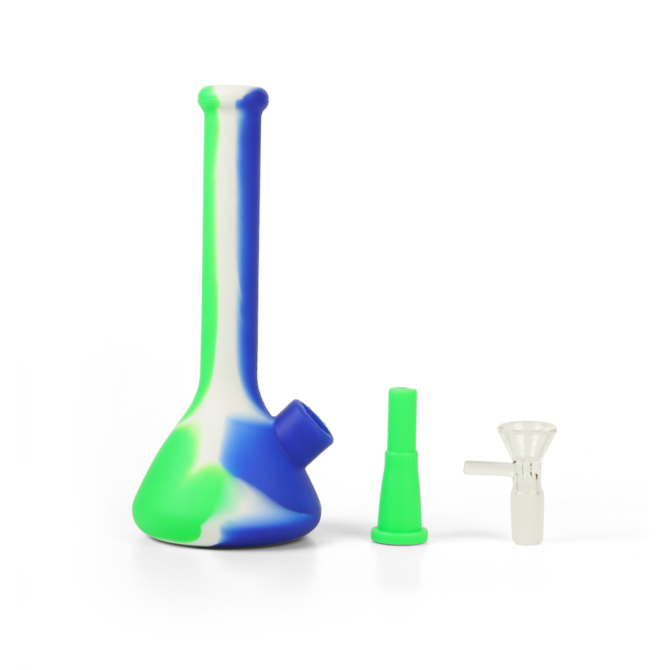 Mini Silicone Bong 7" | Unbreakable & Detachable | Green - Image 2