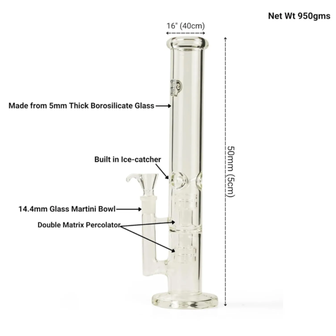Double Matrix | Glass Percolator Bong 16" - Image 2