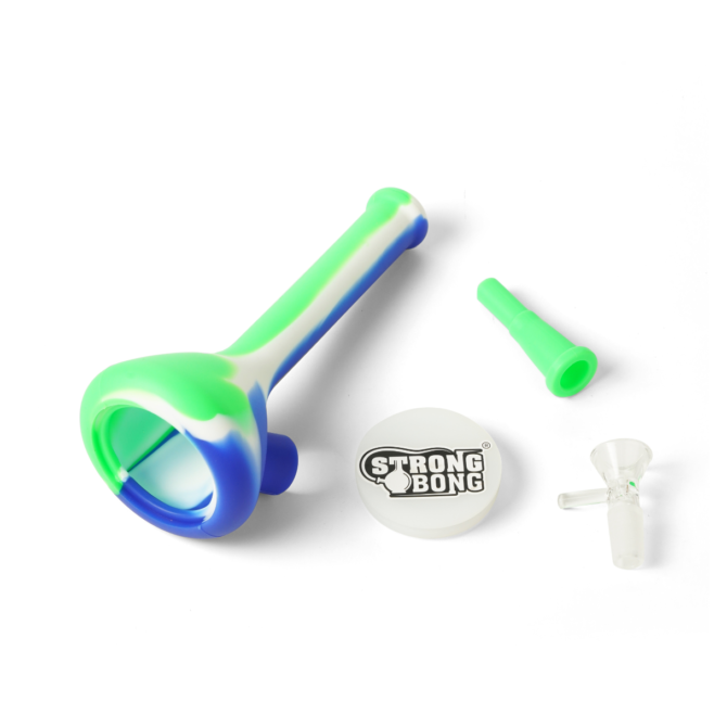 Mini Silicone Bong 7" | Unbreakable & Detachable | Green - Image 3