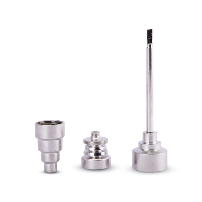 Titanium Dab Nail + Carb Cap + Dabber | All-in-One Dabbing Tool | Universal Size | Silver - Image 2