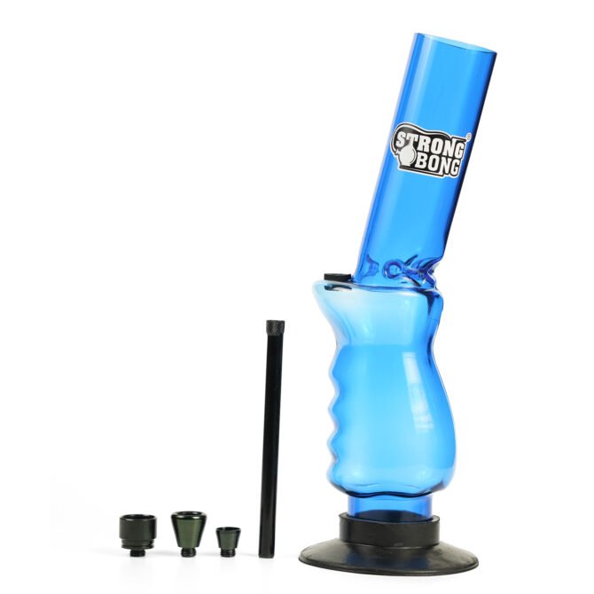 Acrylic Ice Bong 12" | Blue | Bent Neck & Palm Grip - Image 2