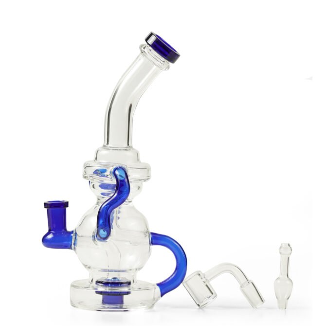 Recycler Glass Dab Rig 10" with Qyartz Banger - Image 2