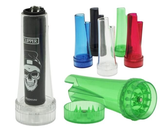 Clip Head | Clipper Lighter holder with built-in herb grinder - Image 2