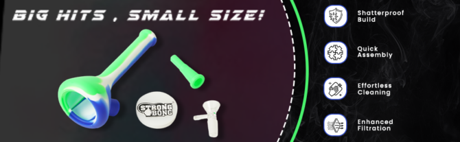 Mini Silicone Bong 7" | Unbreakable & Detachable | Green - Image 6