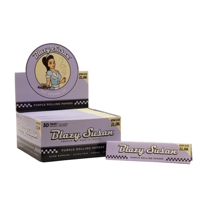 King Size Slim Blazy Susan Purple Rolling Papers - Image 3