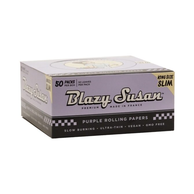 King Size Slim Blazy Susan Purple Rolling Papers - Image 2