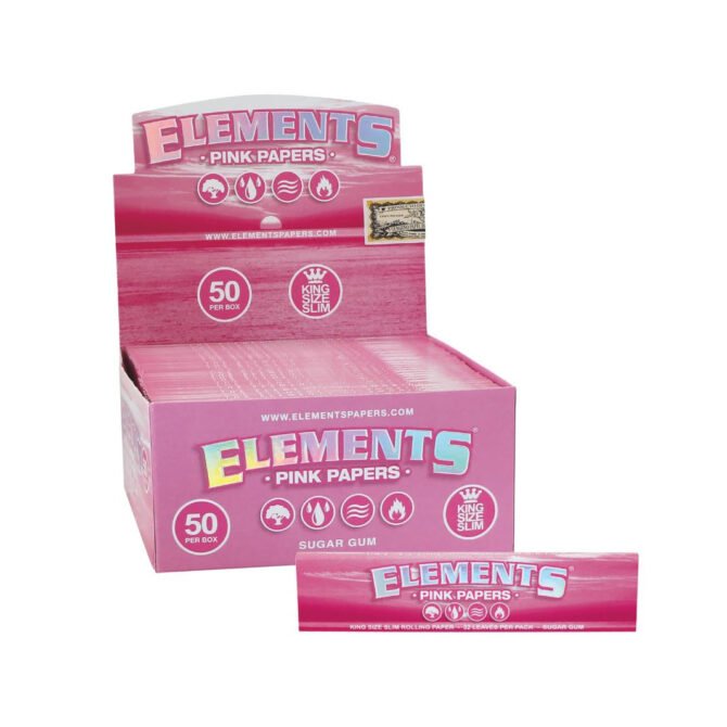 Elements – Pink King Size Slim Rolling Papers - Image 3