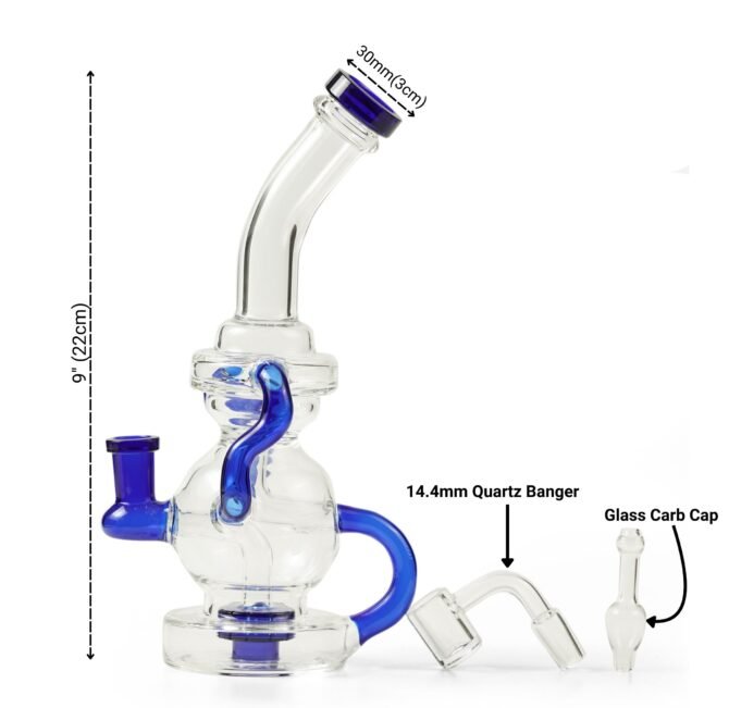 Recycler Glass Dab Rig 10" with Qyartz Banger - Image 3