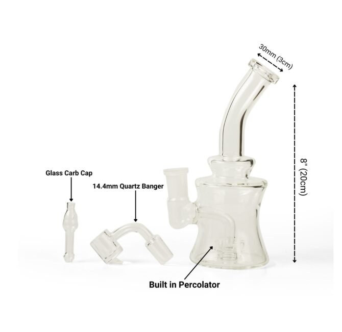 Glass Dab Rig 8" with Quartz Banger - Image 2