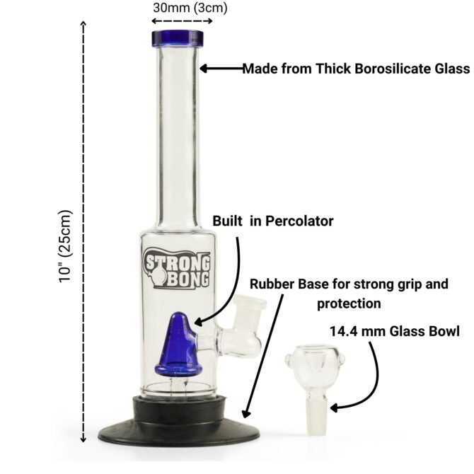 Glass Percolator Bong 10" | Rubber Base | V1 - Image 5