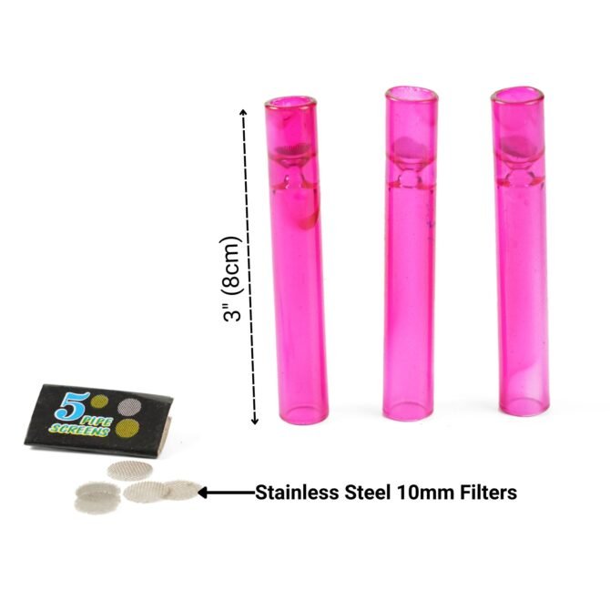 Glass One-Hitter 3" | Pack of 3 | Red - Image 3