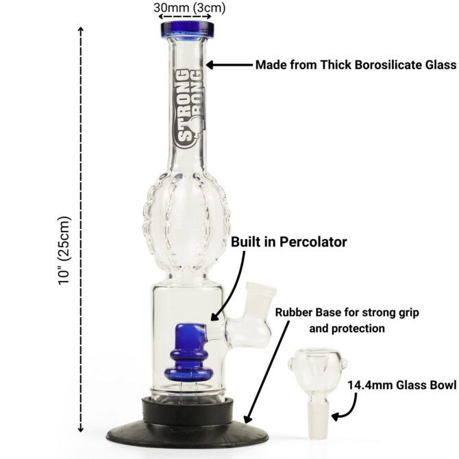 Glass Percolator Bong 10" | Rubber Base | V2 - Image 5