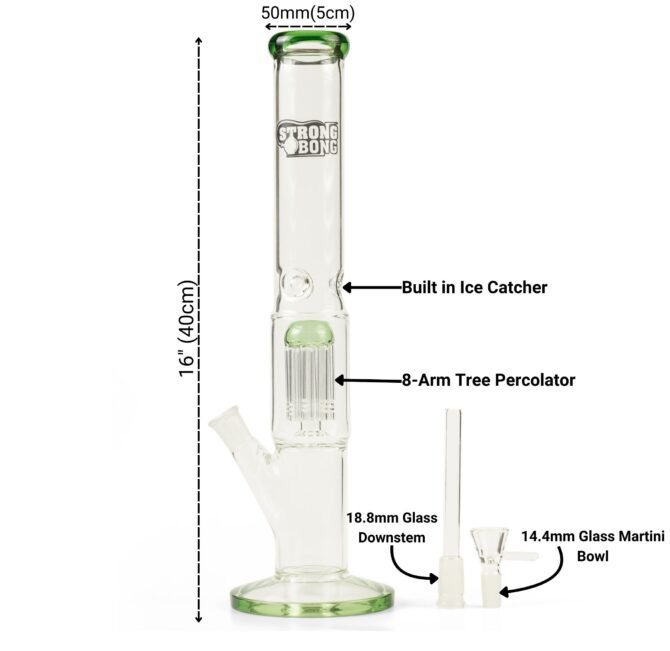 Glass Bong 16" | Straight | 8-Arm Tree Percolator - Image 4