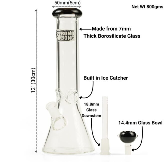 Glass Beaker Bong 12" | 7mm Ultra Thick Glass - Image 4