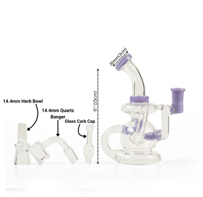 Mini Recycler Dab Rig 6" with Quartz Banger - Image 3