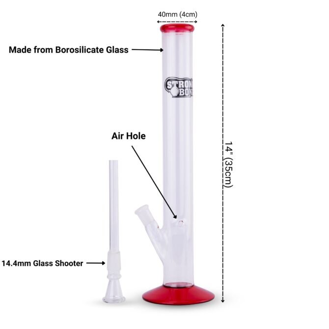 Glass Bong 14" | Straight Red - Image 4