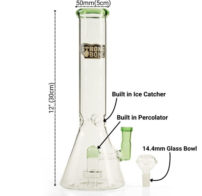 Glass Beaker Percolator Bong 12" | Thick Glass - Image 2