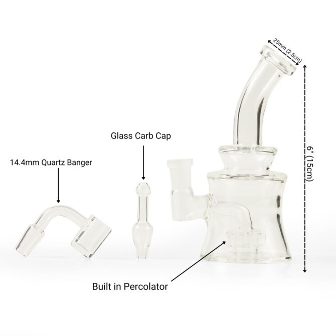 Glass Dab Rig 6" with Quartz Banger - Image 4