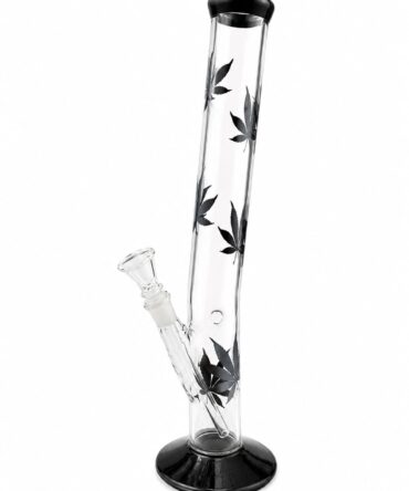 Glass Bong 14" | Bent Neck | Black
