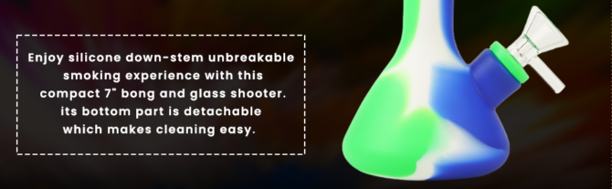 Mini Silicone Bong 7" | Unbreakable & Detachable | Green - Image 7