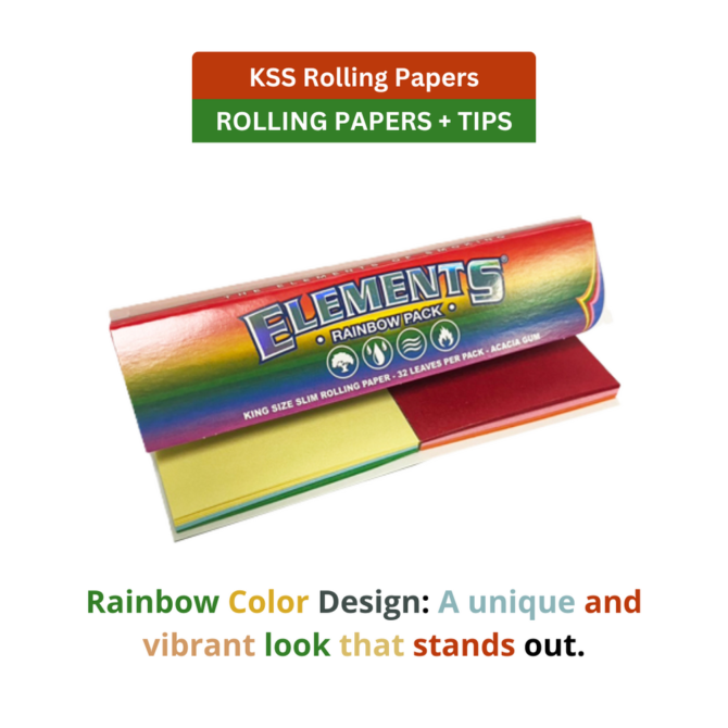 ELEMENTS RAINBOW CONNOISSEUR - KS SLIM + TIPS - 32 LEAVES - Image 2