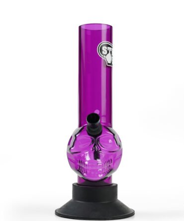8" Skull Acrylic Bong | Compact Size | Smoking Waterpipe - Purple