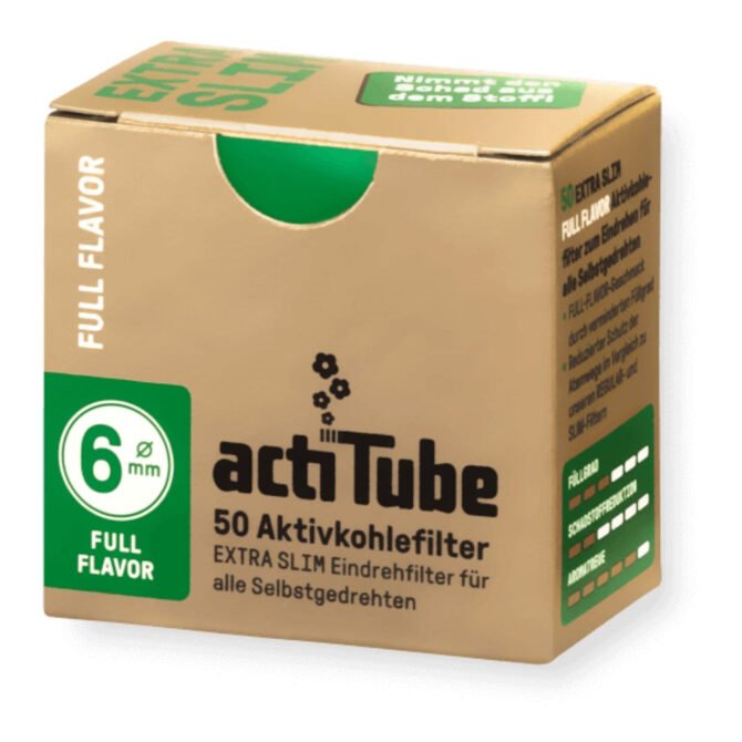 ActiTube Activated Charcoal Extra Slim Filters - 50 Tips (6mm full flavour) - Image 2