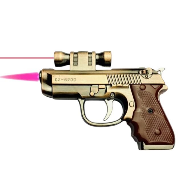 Gun Jet Lighter (Refillable) with Laser