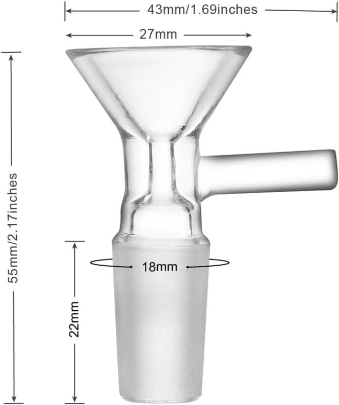 Glass Martini Bowl Shooter|18.8mm Male Joint – Pack of 2 - Image 2
