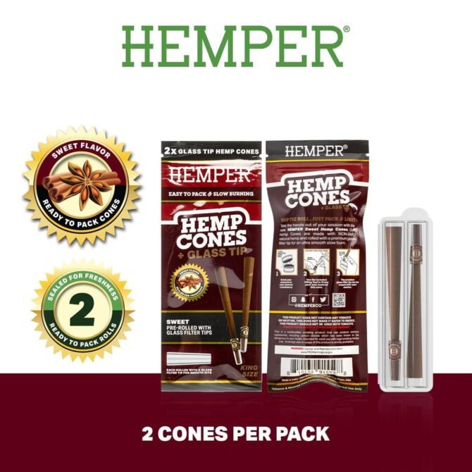 HEMPER Sweet Flavored Cones with Glass Filter Tip – 2-Pack - Image 3