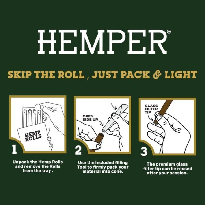 HEMPER Mango Flavored Rolls with Glass Filter Tips – 2-Pack - Image 4