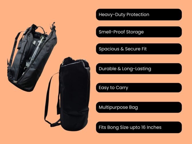 Smell Proof & Padded Carry Bag for Glass Bongs & Accessories - Image 4