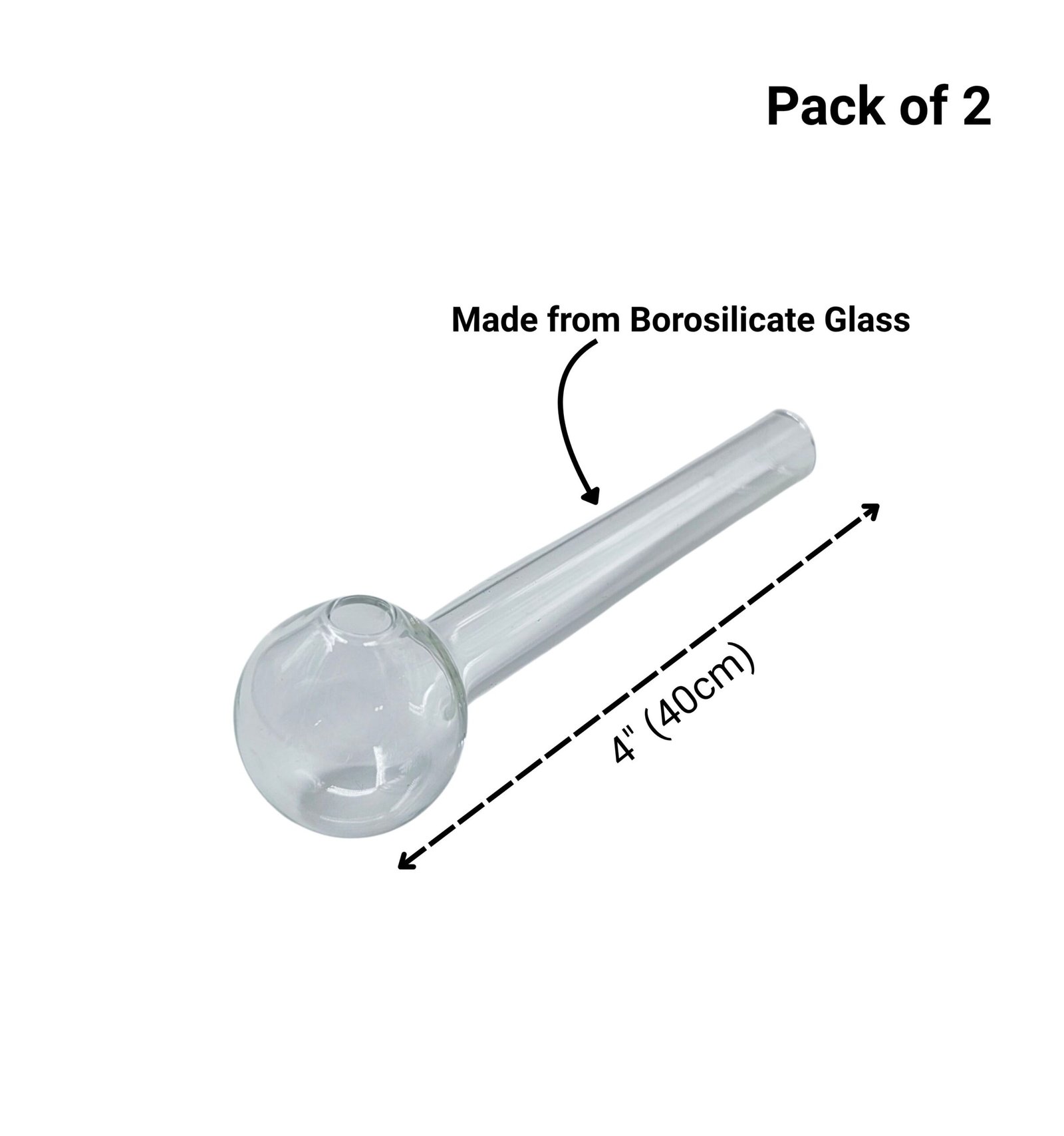 Glass Oil Pipe | 4" (10cm) - Image 2